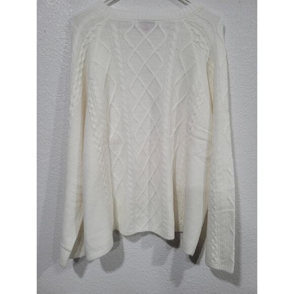 Vince Camuto Women's Cream Argyle Long Sleeve Sweater size XXL #16 - Picture 3 of 3
